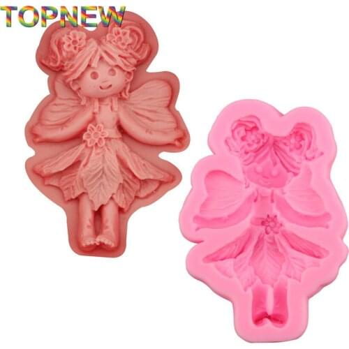 Top New Angel Dancing Dance Girl Fondant Cake Molds 3D Fairy door Series Mould Cake Decor Tools Sugarcraft DIY Cupcake C3040