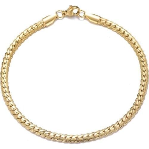 Wholesale Jewelry -- 22cm 316L titanium steel Gold Color Snake Bracelets Jewelry For Men No Fade