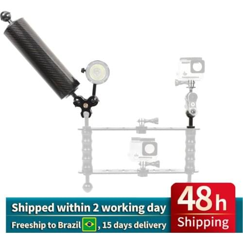 BGNing Carbon Fiber Float Buoyancy Aquatic Arm Dual Ball Floating Arm Diving Camera Underwater Diving Tray for Gopro/Smartphones