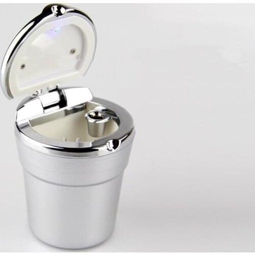 Portable Car Ashtray Holder Cigarette Cup with LED Blue Light Car Smoke Cup Black/White Auto Accessories For Office Outdoor Home