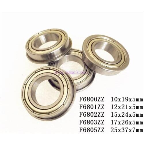 8-30pcs/Lot F6800ZZ , F6801ZZ , F6802ZZ , F6803ZZ , F6805ZZ Flange Thin Wall Deep Groove Ball Bearing Brand New