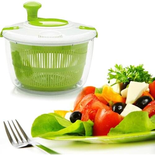 Vegetable Salad Spinner Dehydrator Washer Dryer Clean Fruits Basket Serving Bowl