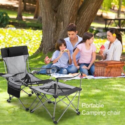 Outdoor Ultralight Portable Double Folding Camping Chair Foldable Chair For Beach Terrace For Fishing BBQ Hiking