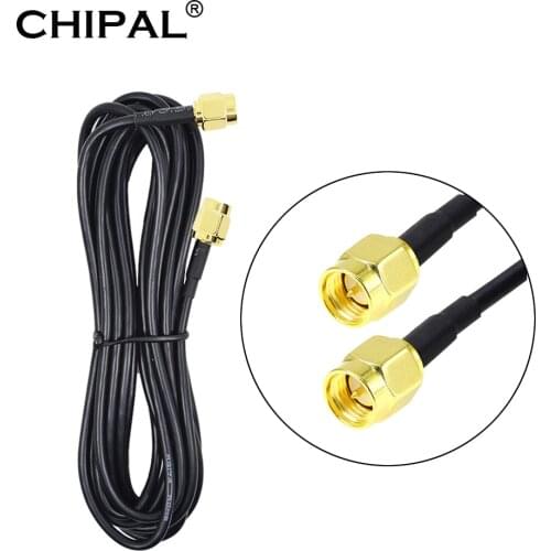 CHIPAL SMA Male to Male Extension Cord 5M 6M 8M 9M RG174 Cable Copper Feeder Wire for Coaxial WiFi Network Card Router Antenna