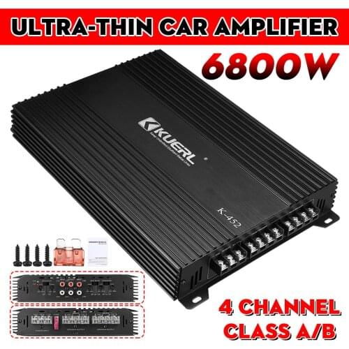 6800W 4 Channel Car Amplifiers Subwoofer Speaker Audio Amplifier Vehicle Subwoofer Bass Amplifier Enclosure Auto Sound Car Audio