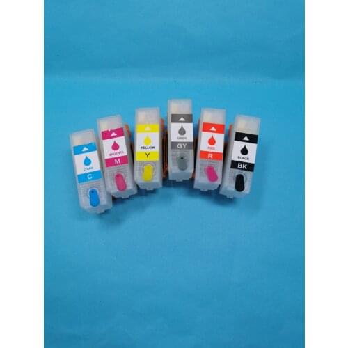 YOTAT Empty Refillable Ink Cartridge without chip SORBK SORC SORM SORY SORR SORGY for Epson EP-50V