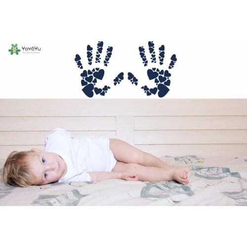 YOYOYU Wall Decal Handprints Pattern Vinyl Wall Stickers For Kids Rooms Baby Nursery Removable Playroom Home Decor Design CY30