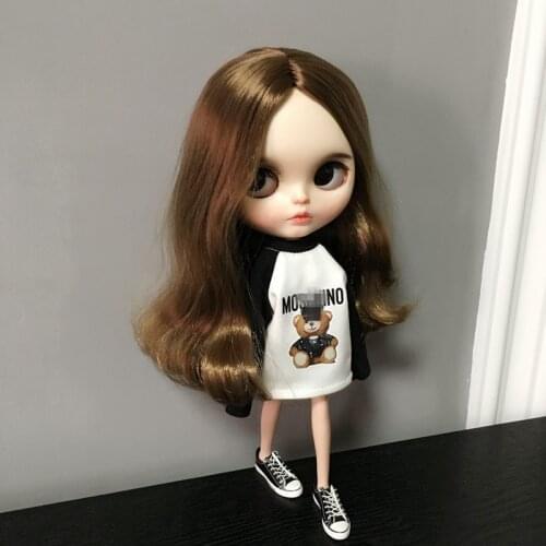 1/6 Fashion Doll Clothes for Blyth Doll Clothing bear raglan Tshirt for blyth Pullip ob24 ob27 azone doll accessories for Barbie