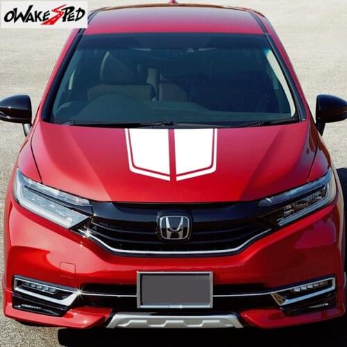 1 Set Car Bonnet Stripes Sticker For Honda Shuttle Racing Sport Hood Engine Cover Stickers Auto Body Decor Vinyl Decals