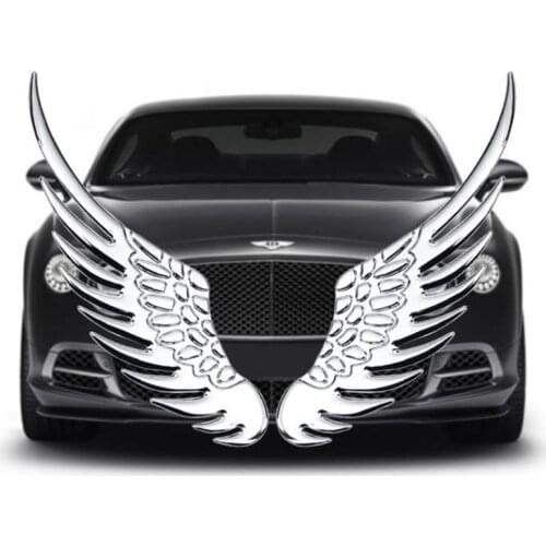 1 Pair Metal 3D Gold Silver Fashion Angel Hawk Wing Car Stickers Emblem Badge Decals For BMW Audi Ford Car Styling Accessories