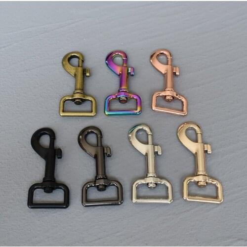 10 Pcs 25mm Metal Snap Hook Trigger Lobster Clasps Clips Flat Bottom Spring Gate Leather Craft Pet Leash Bag Strap Belt Webbing