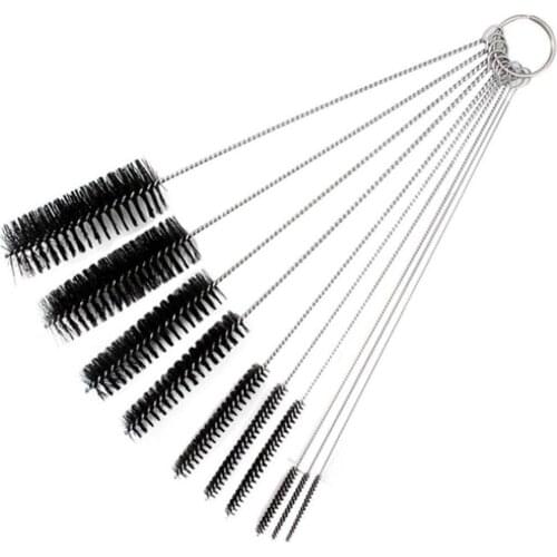 10pcs Multifunctional Tool Nylon Stainless Steel Brushes Glass straw Cup Cleaning Brush Household Tea Kitchen Home Accessories