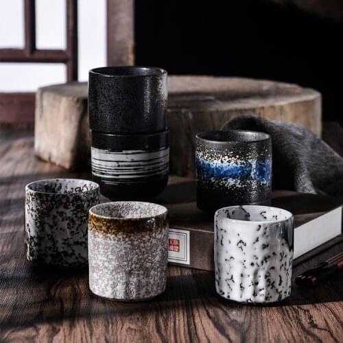 180ML Japanese-style teacup ceramic creative cup water cup sushi tableware tea set cup pot retro home restaurant with table set