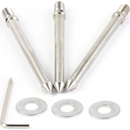 3pcs 120mm Extra Long Stainless Steel Tripod Spike Feet Toe fr Manfrotto Weifeng Gitzo Benro Carbon Fiber Monopod Camera Field