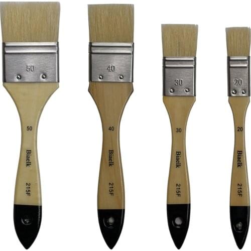 4PC/Set 215F High Quality Hog Bristle Hair Wooden Handle Watercolor Acrylic Oil Artist Art Supplies Paint Brush