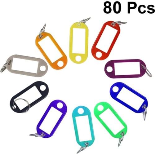 80Pcs Keychains Durable Convenient Practical Key Tags With Ring for Home