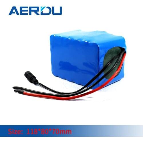 AERDU 3S8P 12.6V 11.1V 25.6Ah Lithium-ion Battery Pack Support 210W Childrens Electric Cart Wheelbarrow Unicycle Moped with BMS