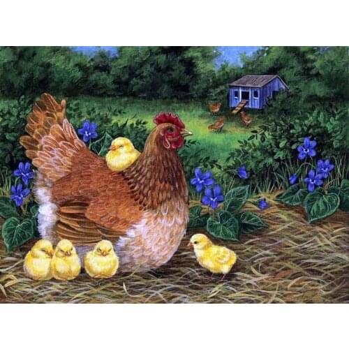 Jmine Div 5D Farm Chicken Full Diamond Painting cross stitch kits art High Quality Animal 3D paint by diamonds