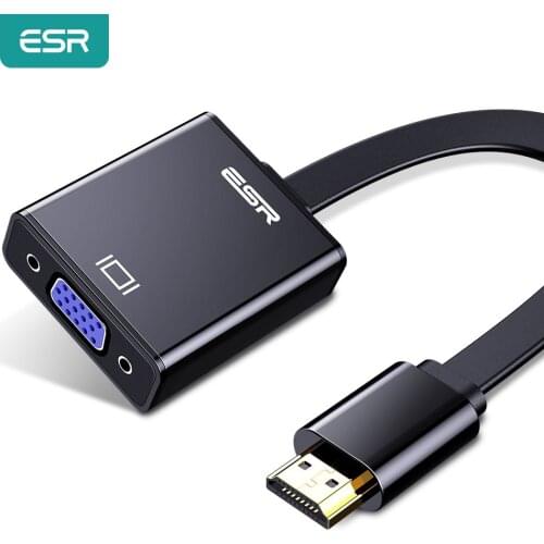 ESR HDMI-compatible TO VGA Adapter Audio Cable HDMI-compatible Splitter to VGA Converter Digital HD 1080P Adapter for Projector