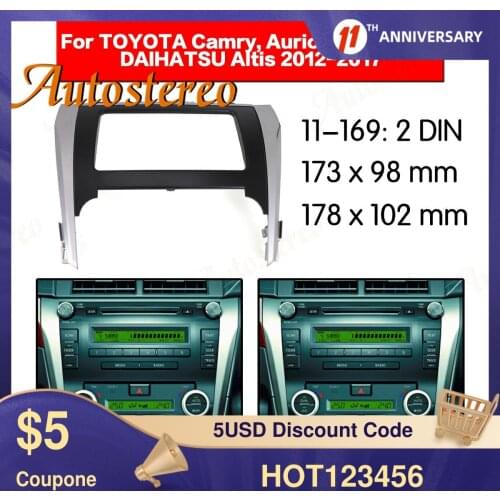 Car Fascia Dash Kit Panel Frame for Toyota Camry/Aurion 2011-2014/Daihatsu Altis 2012- CD Facia Trim Installation Kit