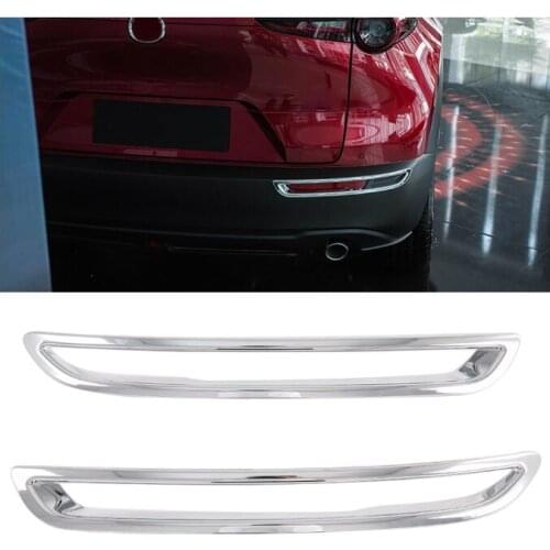 Fit for Mazda CX-30 CX30 2019 2020 Car Accessories ABS Chrome/Carbon Rear Fog Light Lamp Decor Cover Trim 2pcs