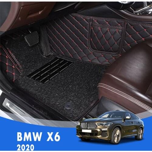 Custom Car Floor Mats For BMW X6 2020 Luxury Double Layer Wire Loop Foot Pad Car Interior Accessories Carpet Styling Decoration