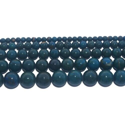 Natural Stone Beads Blue Phoenix Jades Round Loose Beads 4 6 8 10 12 MM Pick Size For Jewelry Making DIY Bracelet Necklace
