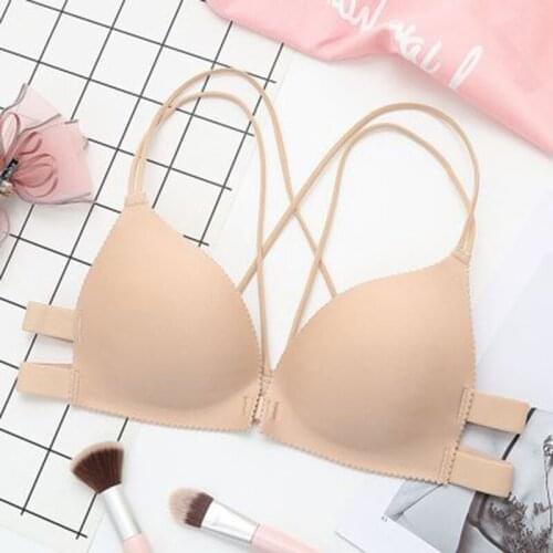 Deep U Cup Bras Push Up Lingerie Seamless Bra Wire Free Bralette Backless Plunge Intimates Female Underwear