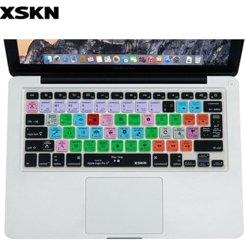 XSKN Keyboard Cover for Logic Pro X 10 Functional Shortcut Silicone Skin for Macbook Air 13, for Macbook Pro 13, 15 Logic Cover