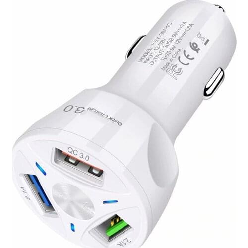 Dual USB Quick Charge 3.0 Car Charger With LED Display Universal Mobile Phone Charge for Samsung S8 S7 iPhone X 8 Charger