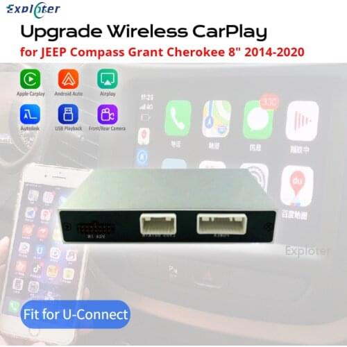 Exploter Wireless Carplay Upgrade Adapter for Jeep Compass Grand Cherokee with U-Connect System 8inch Head Unit 2014-2020