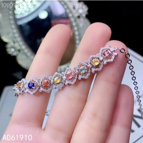 KJJEAXCMY boutique jewelry 925 sterling silver inlaid Natural Aquamarine fine ladies Bracelet support detection fashion