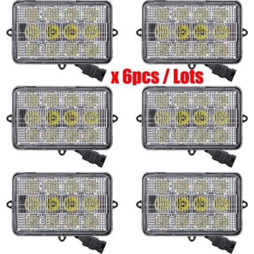 6x4 Led Headlight Kit With Plug For John Deere Combines C670,S550,S650,S660,S670 ++ AH159332,AH159333,AH170565,AH128327,AH128328