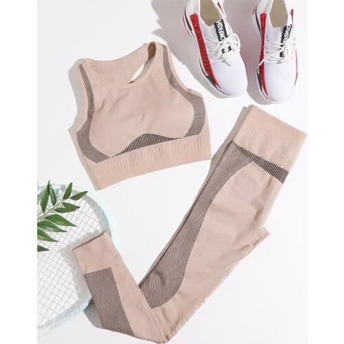 Yoga Sets Women Gym Sports Set Elastic Sports Hight Waist Leggings Sportswear Workout Sets Women