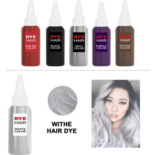 Gray Hair Dye Cream Punk Style Nature Permanent Light Grey Silver Unisex Hair Dye Color Cream Cosmetic Beauty Hair Care