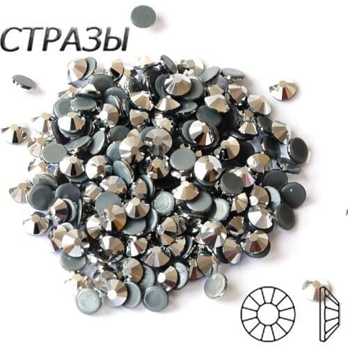 Crystal Elements Light Chrome (LTCH) Hotfix Iron On All All size Flatback Crystals Strass Silver Rhinestone