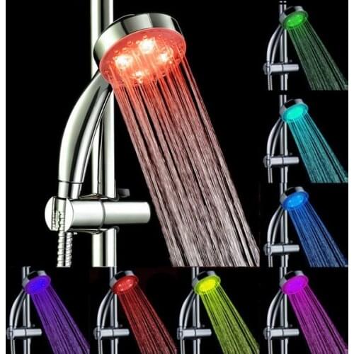 By dhl FEDEX 200 pcs 7 Color hand shower Handing led Shower for Bathroom Romantic Automatic Hot Selling LED Lights