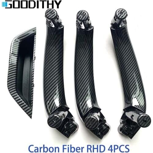 Upgraded LHD RHD 4PCS Set Interior Door Carbon Fiber Pull Handle Armrest Panel Cover For BMW X3 X4 F25 F26 2010-2016
