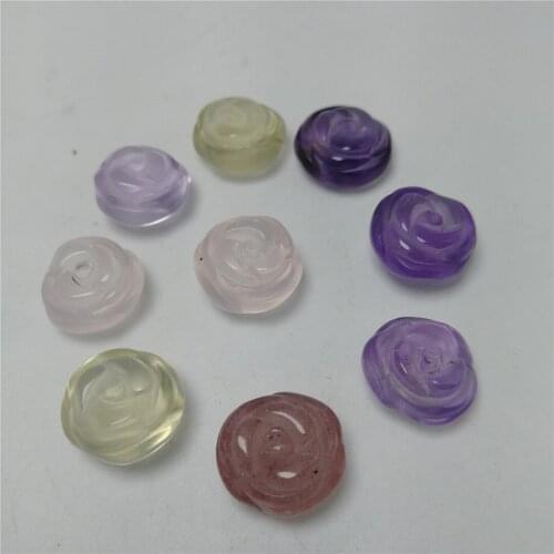 Natural Quartz Flower Hand Carved Crystal Polished Quartz Healing Stones Gemstones For Home DIY Decorations citrine amethyst
