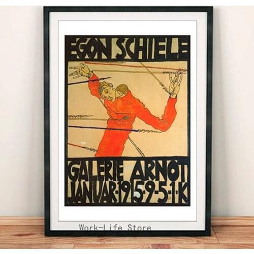 Egon Schiele Poster Art Gallery Exhibition Print Canvas Painting Abstract Poster Wall Art Pictures For Living Room Home Decor