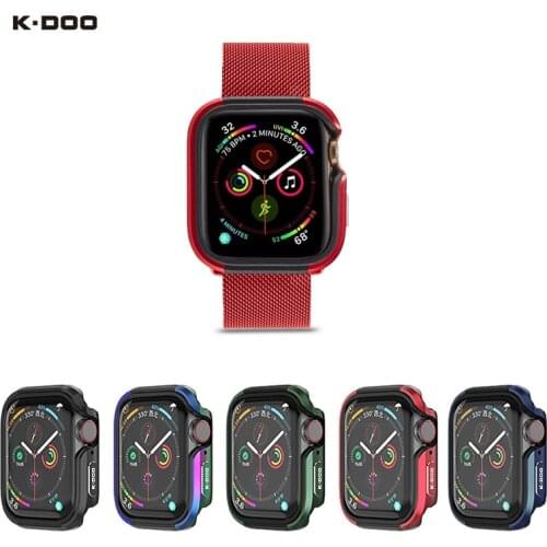 K-Doo DEFENDER Series TPU + Metal Bumper Case Anti-shock 38 /40 /42 /44 mm iWatch Cover for Apple Watch Series S4 S5 SE S6