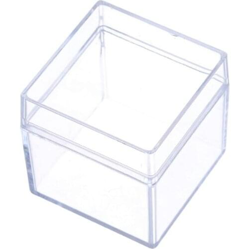 Clear Acrylic 5 Sided Jewelry Display Storage Box Case Square Cube Props Box