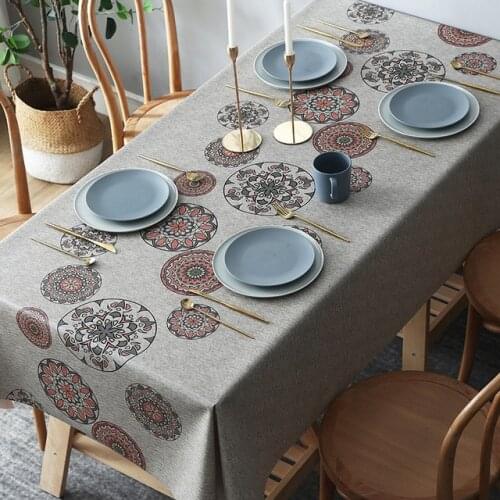 Rectangular Tablecloths Dining Table Cover Home Dining Tea Table Decoration Waterproof oil-proof and washable PVC