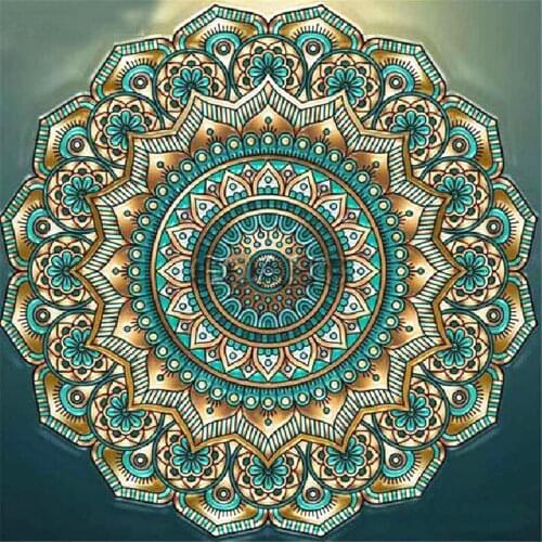 Religion Mandala DIY 11CT Cross Stitch Embroidery Kits Craft Needlework Set Cotton Thread Printed Canvas Home Design