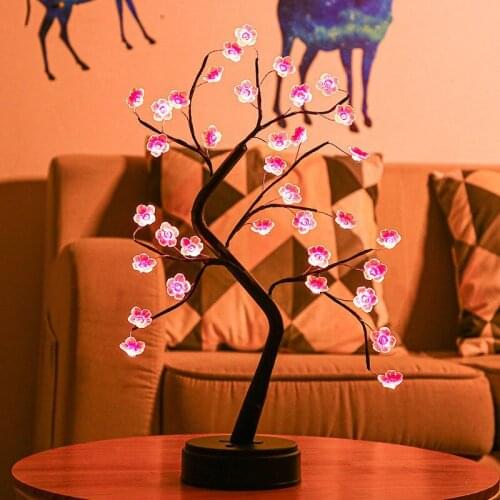 Led Fairy Night Light LED Christmas Tree Night Lamp Battery USB Operated Bedside Study Lamp For Room Desk Holiday Lighting Decor