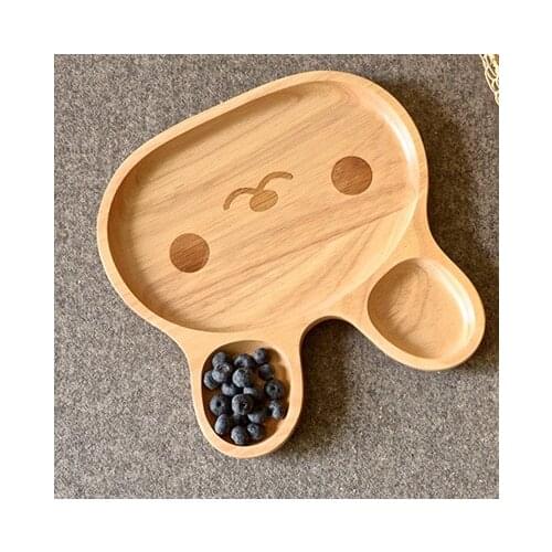 Beech plate food plate wooden plate bamboo cartoon childrens plate wooden pizza tray