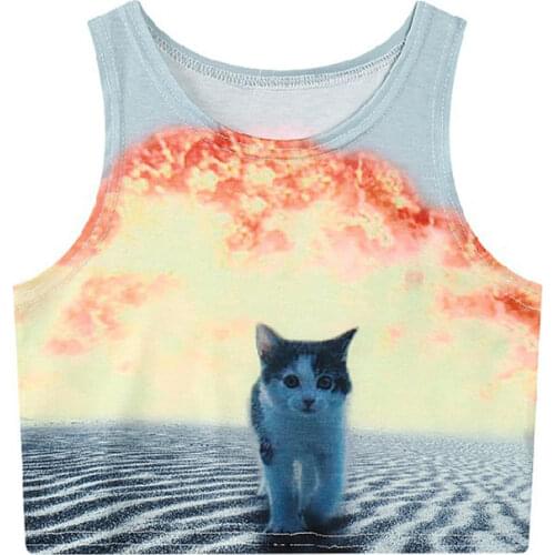 Womens Funny Crop Top Shirt Cartoon Animal Print Vest Stretch Elastic Multicolor Bull Terrier Panda Owl Graphic Casual Tshirt