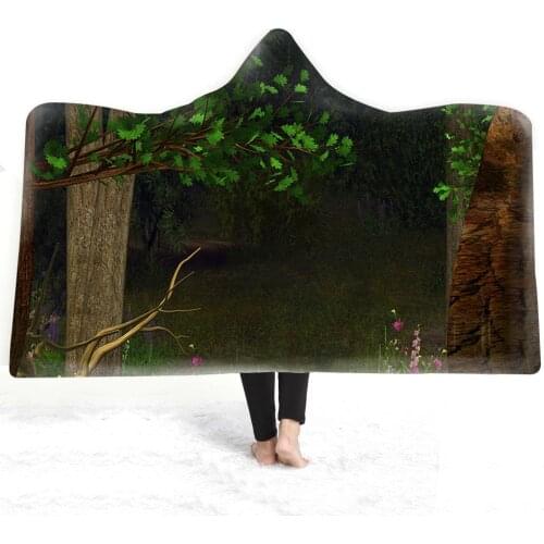 Flamingo Print Magic Cloak Home Sofa Warm Heating Cashmere Hooded Blanket Adult Children Nap Cashmere Hooded Blanket