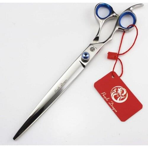 624# 8'' Left Hand Brand Purple Dragon High-Class Hairdressing Scissors 440C Big Gem Dogs Cats Pets Cutting Shears Hair Scissors