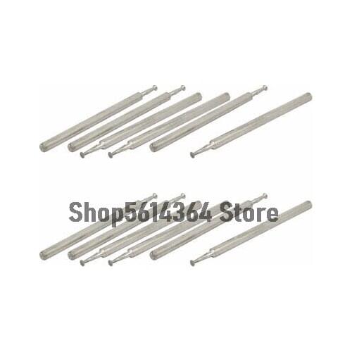 2.35mm Shank 1.5mm Dia Round Flat Diamond Head Grinding Mounted Point Bit 12pcs